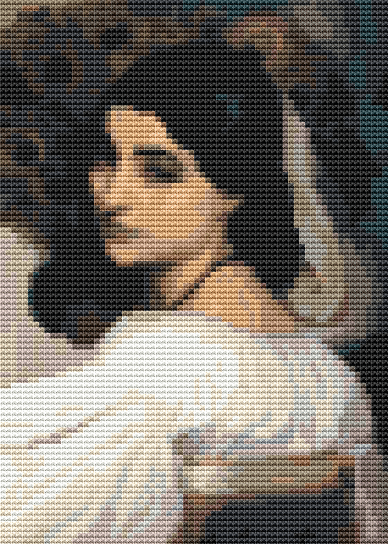 Pavonia Mini Cross Stitch Pattern by Lord Frederic Leighton