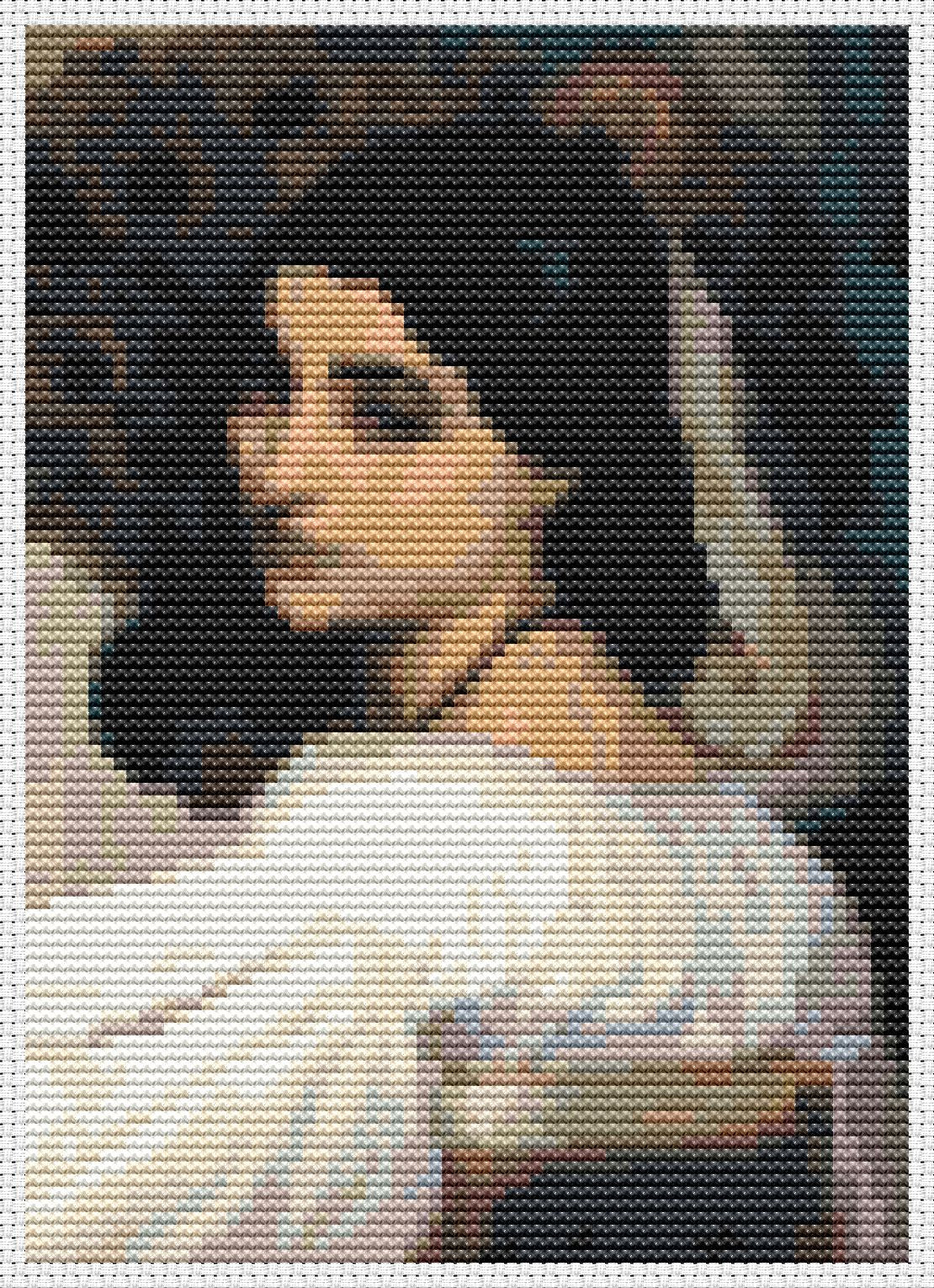 Pavonia Mini Counted Cross Stitch Kit | Lord Frederic Leighton