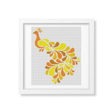 Abstract Peacock in Yellow Counted Cross Stitch Kit | Lisa Fischer