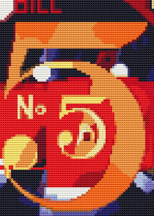 A Figure 5 in Gold Mini Cross Stitch Pattern by Charles Demuth