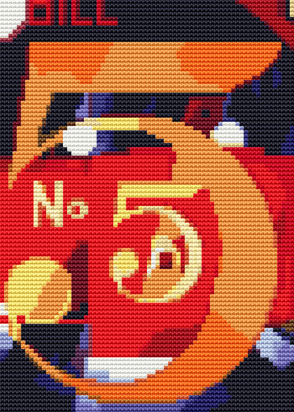 A Figure 5 in Gold Mini Cross Stitch Pattern by Charles Demuth