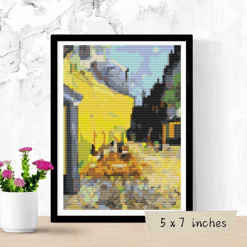Cafe Terrace at Night Mini Cross Stitch Kit