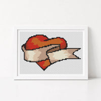 My Heart Mini Cross Stitch Pattern - Mini Cross Stitch Pattern - The Art of Stitch