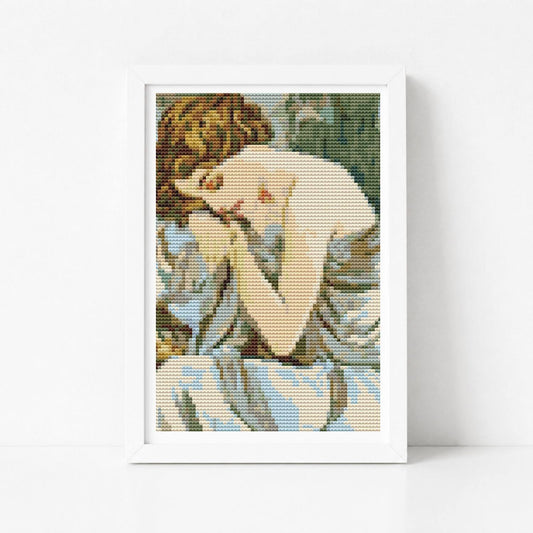 Night Mini Cross Stitch Kit - Mini Cross Stitch Kit - Alphonse Mucha