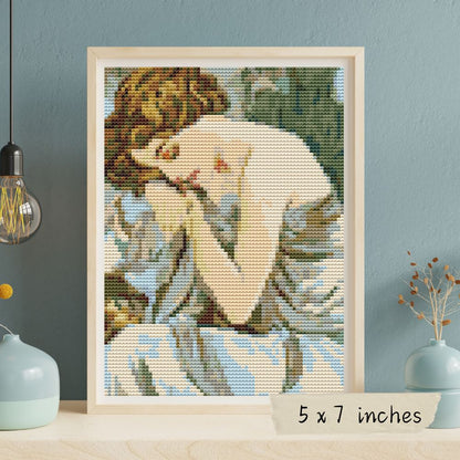 Night Mini Cross Stitch Pattern | Alphonse Mucha