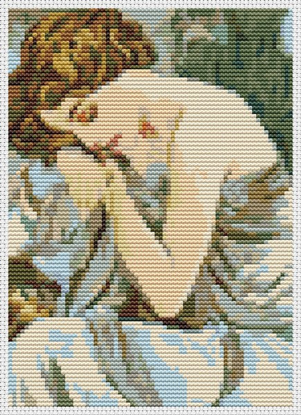 Night Mini Counted Cross Stitch Kit | Alphonse Mucha