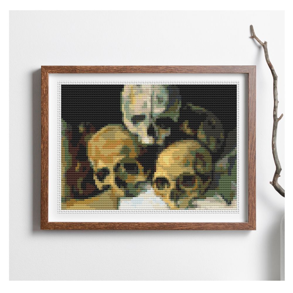 Pyramid of Skulls Mini Counted Cross Stitch Kit | Paul Cezanne