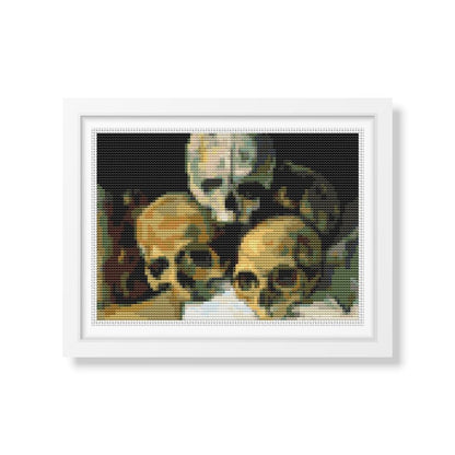 Pyramid of Skulls Mini Counted Cross Stitch Kit | Paul Cezanne