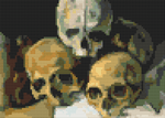 Pyramid of Skulls Mini Cross Stitch Pattern by Paul Cezanne
