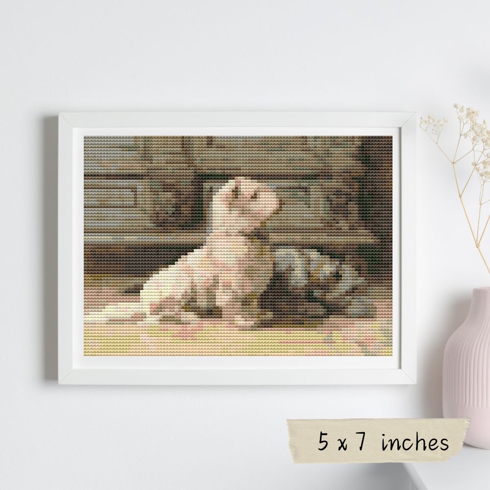 West Highland Terrier Mini Cross Stitch Pattern | Herbert Dicksee