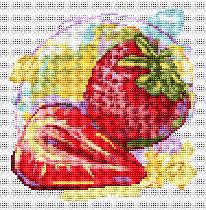 Fresh Strawberries Cross Stitch Kit - Mini Cross Stitch Kit - The Art of Stitch
