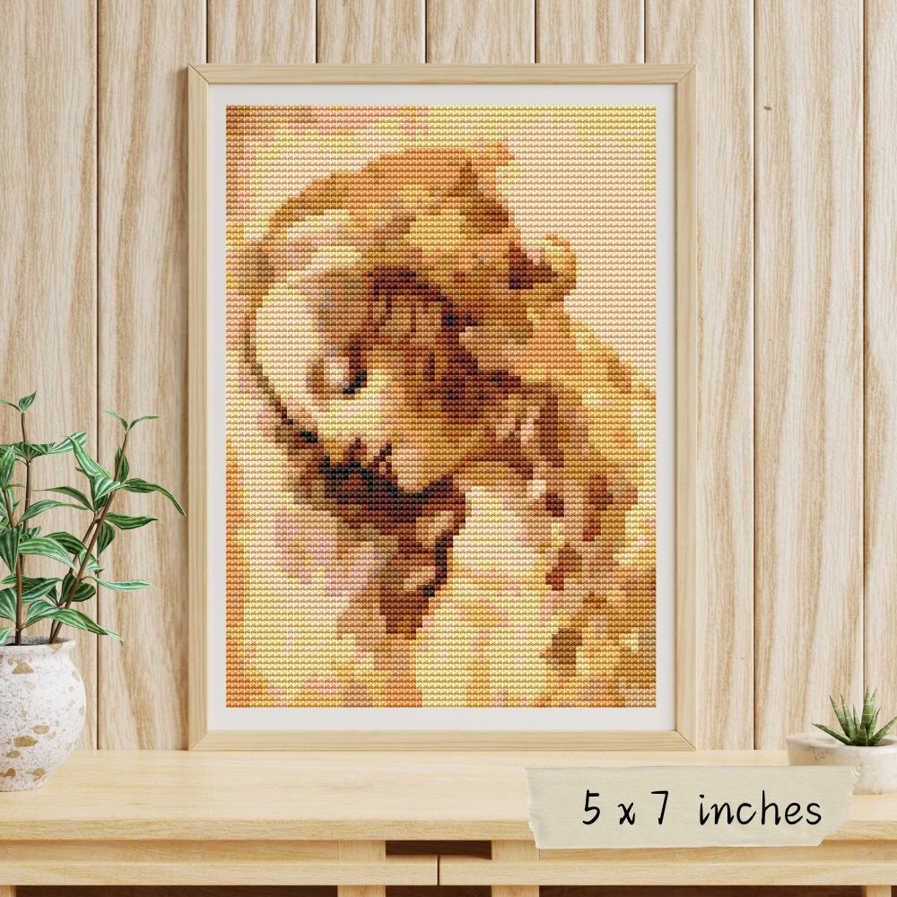 A Woman's Head Mini Cross Stitch Pattern | Leonardo da Vinci