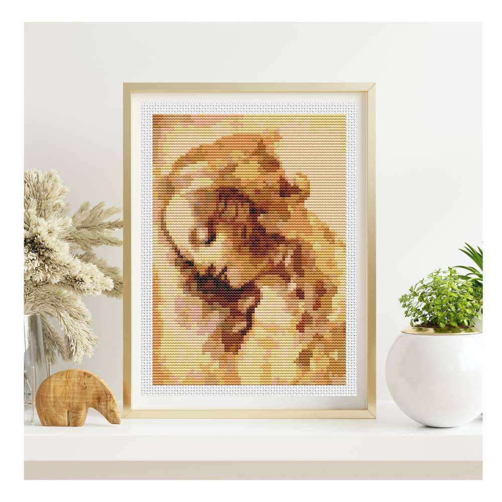 A Woman's Head Mini Counted Cross Stitch Pattern | Leonardo da Vinci