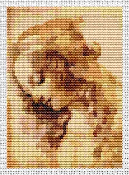 A Woman's Head Mini Counted Cross Stitch Pattern | Leonardo da Vinci