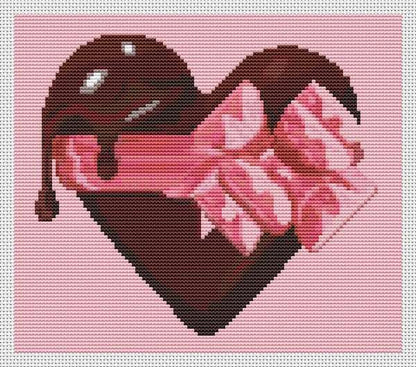 Chocolate Heart Counted Cross Stitch Pattern | The Art of Stitch