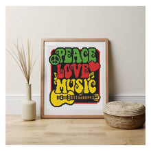 Peace, Love and Music Counted Cross Stitch Pattern | Lisa Fischer