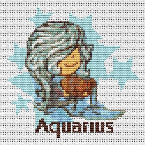 Aquarius Counted Cross Stitch Pattern | The Art of Stitch