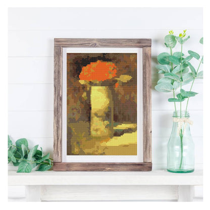 Flowers in Vase Mini Counted Cross Stitch Pattern | Georges Seurat