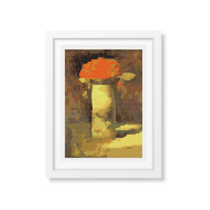 Flowers in Vase Mini Counted Cross Stitch Pattern | Georges Seurat