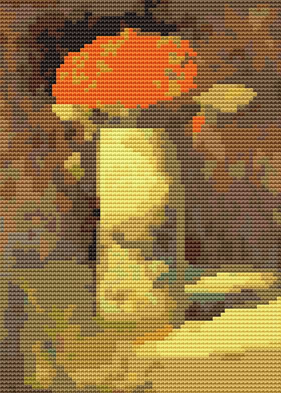 Flowers in Vase Mini Cross Stitch Pattern by Georges Seurat