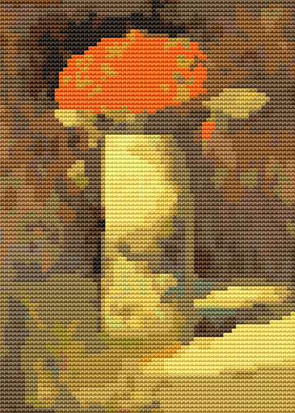 Flowers in Vase Mini Cross Stitch Pattern by Georges Seurat