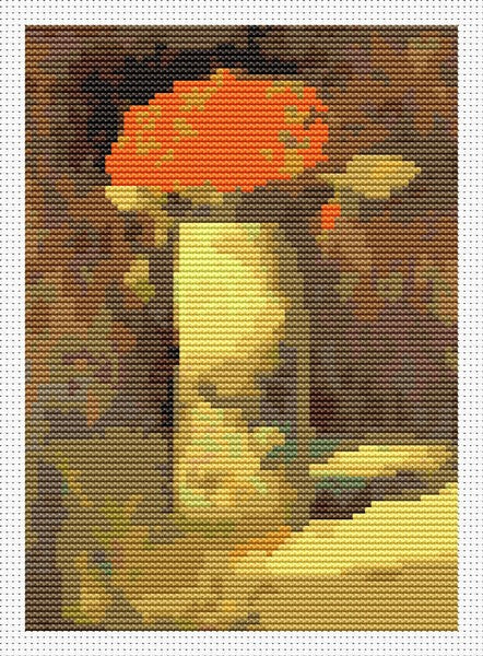 Flowers in Vase Mini Counted Cross Stitch Pattern | Georges Seurat