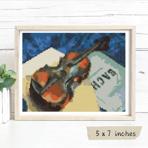 A Still Life With Violin Mini Cross Stitch Kit