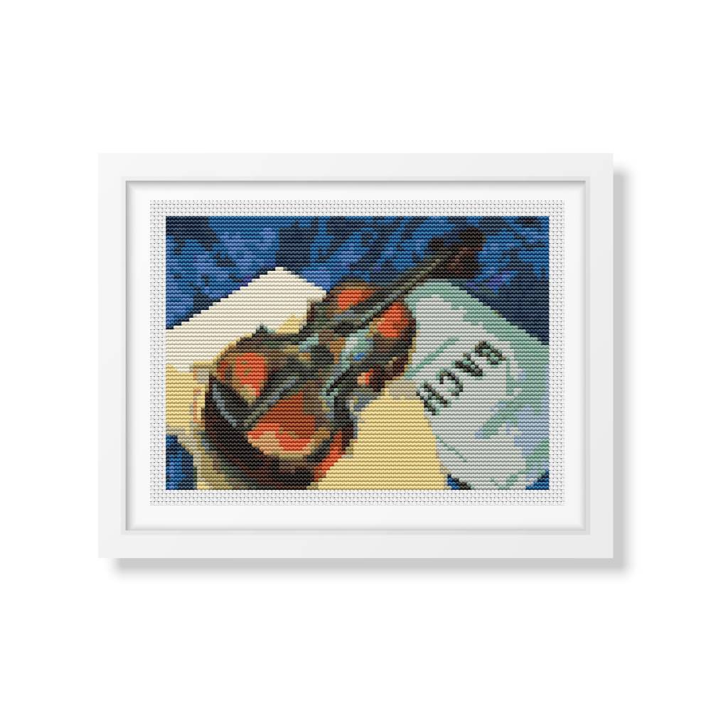 A Still Life With Violin Mini Counted Cross Stitch Kit | Kuzma Petrov Vodkin