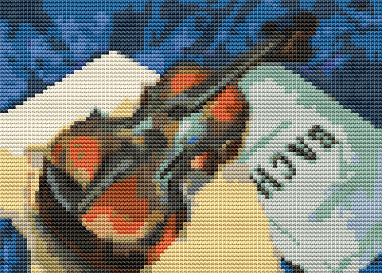 A Still Life With Violin Mini Cross Stitch Kit by Kuzma Petrov Vodkin