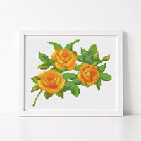 A Trio of Yellow Roses Mini Cross Stitch Kit - Mini Cross Stitch Kit - The Art of Stitch