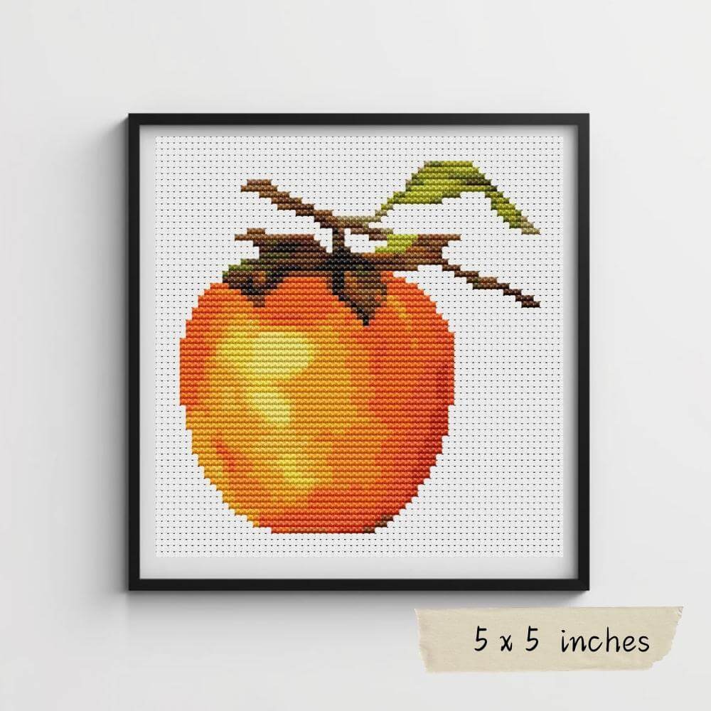 Fruit Series: Strawberry, Persimmon & Cherries Mini Cross Stitch Pattern
