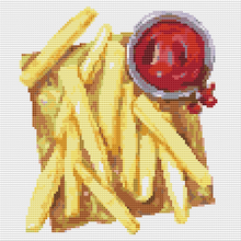 French Fries and Sauce Cross Stitch Pattern