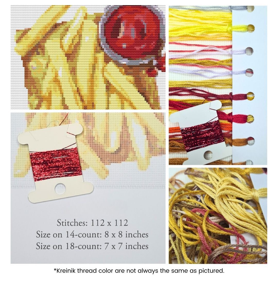 French Fries and Sauce Cross Stitch Kit | The Art of Stitch