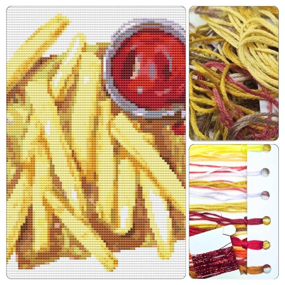 French Fries and Sauce Cross Stitch Kit by The Art of Stitch