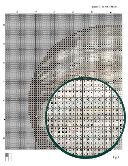 Jupiter Cross Stitch Pattern - Mini Cross Stitch Pattern - The Art of Stitch