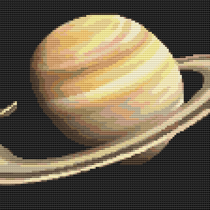 Saturn Cross Stitch Kit - Mini Cross Stitch Kit - The Art of Stitch