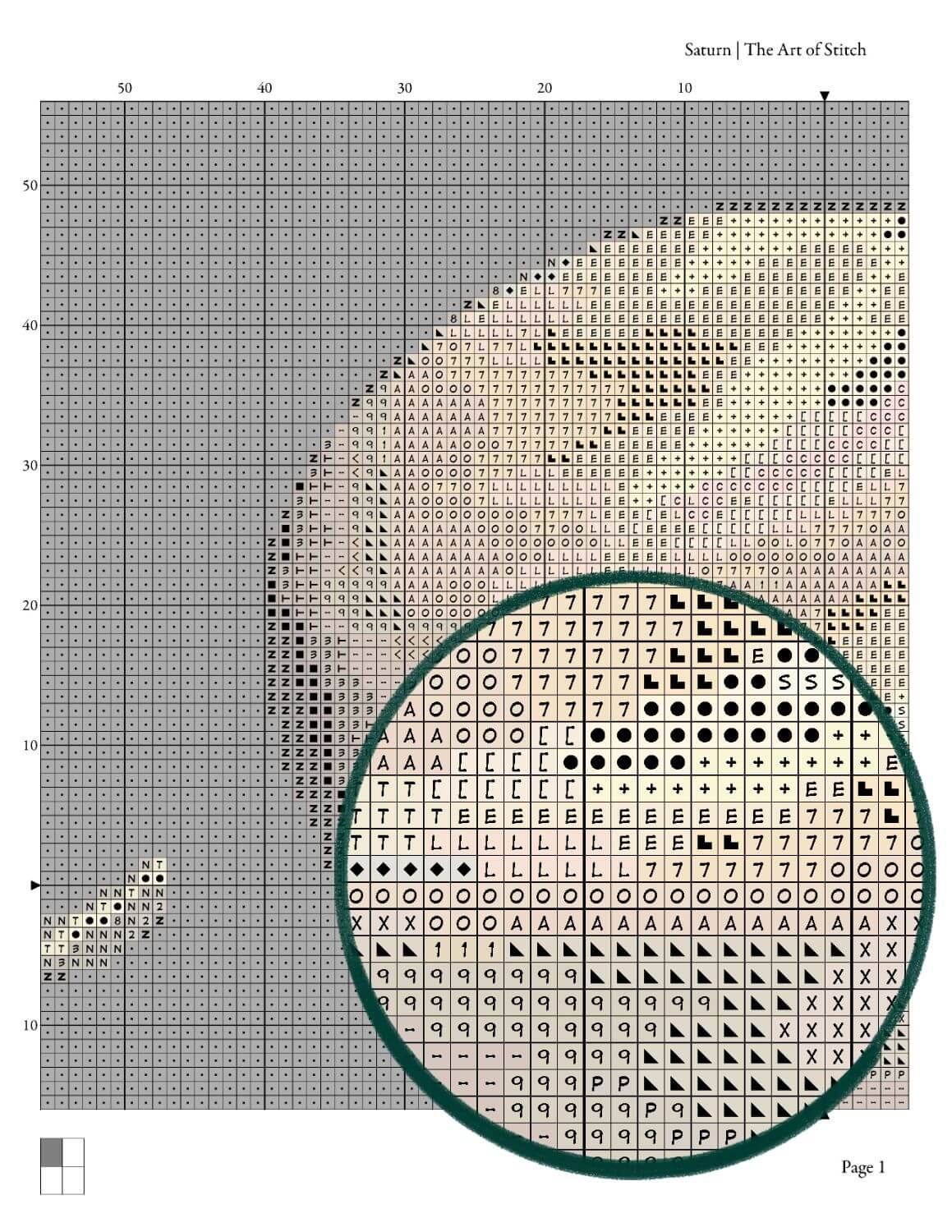 Saturn Cross Stitch Pattern - Mini Cross Stitch Pattern - The Art of Stitch