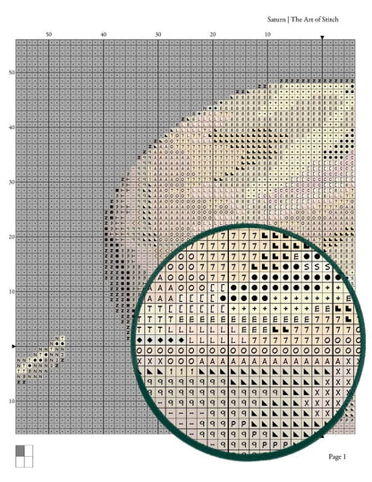 Saturn Cross Stitch Pattern - Mini Cross Stitch Pattern - The Art of Stitch