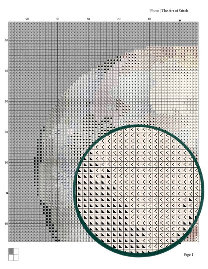 Pluto Cross Stitch Pattern - Mini Cross Stitch Pattern - The Art of Stitch