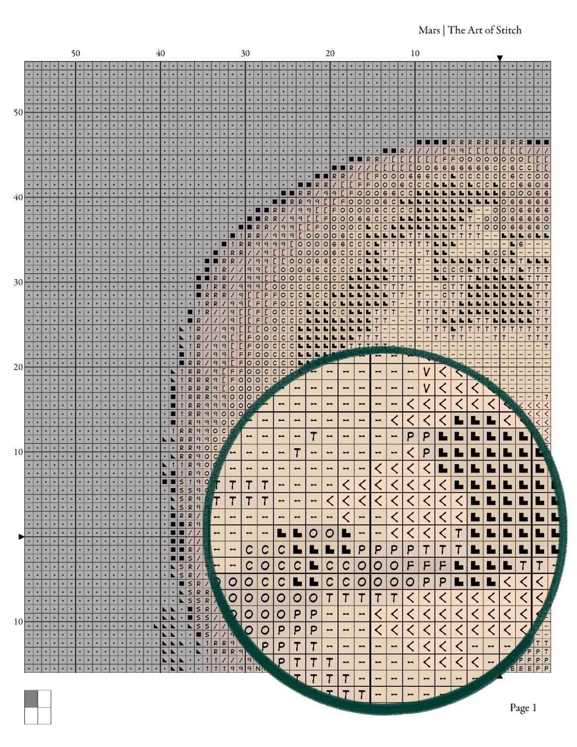 Mars Cross Stitch Pattern - Mini Cross Stitch Pattern - The Art of Stitch