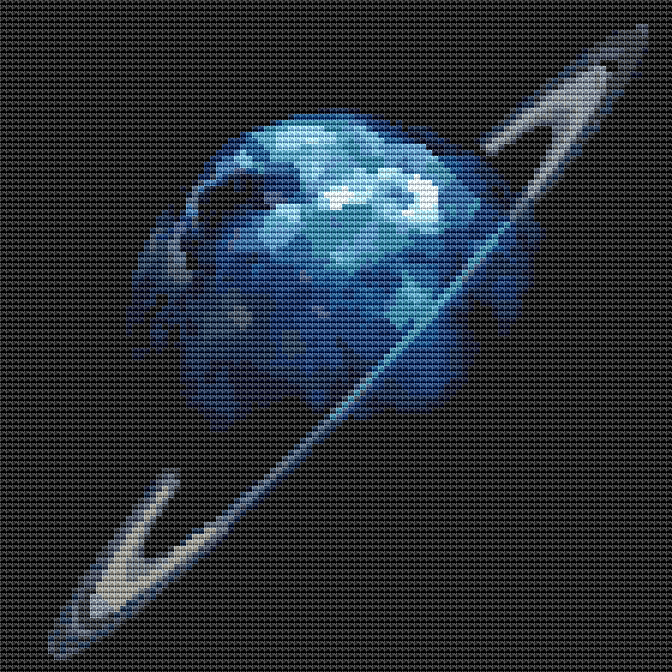 Uranus Cross Stitch Kit - Mini Cross Stitch Kit - The Art of Stitch