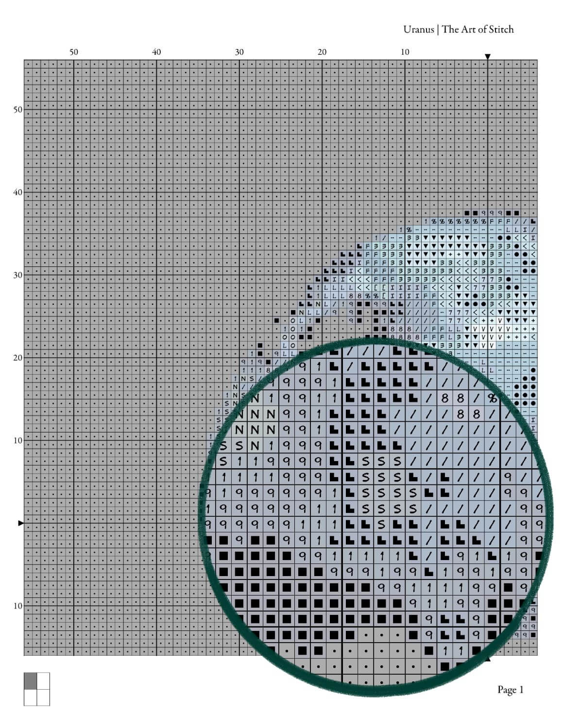 Uranus Cross Stitch Pattern - Mini Cross Stitch Pattern - The Art of Stitch