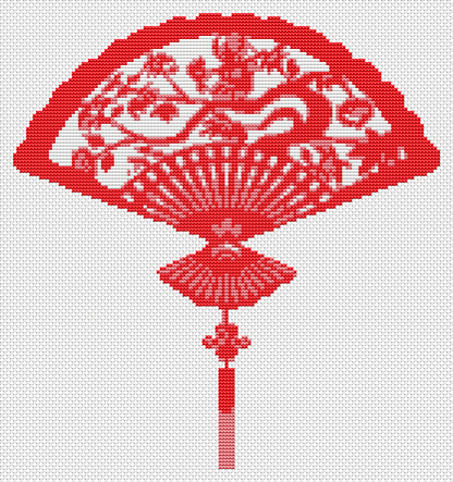 Oriental Fan Mini Cross Stitch Pattern by The Art of Stitch