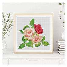 A Trio of Pink Roses Counted Cross Stitch Pattern | The Art of Stitch