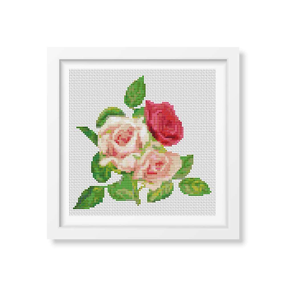 A Trio of Pink Roses Counted Cross Stitch Kit | The Art of Stitch