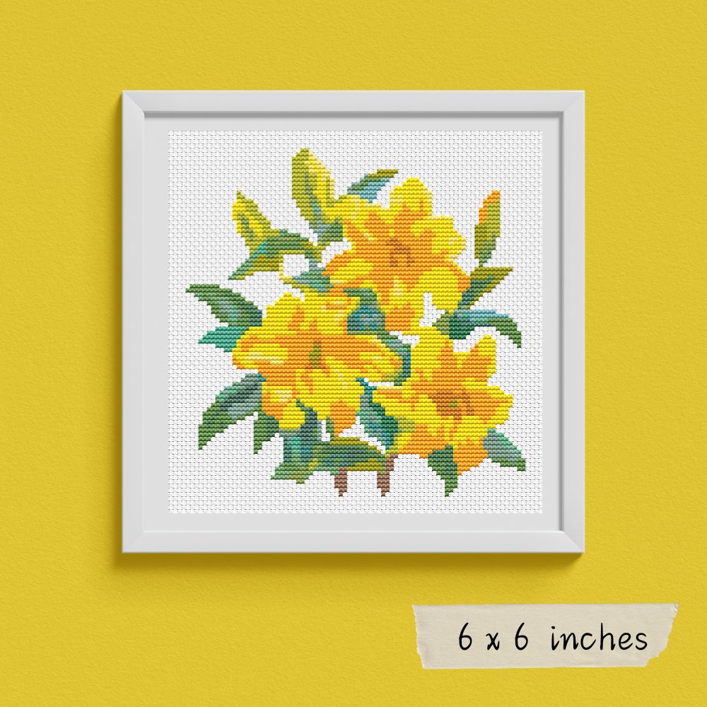 A Trio of Yellow Day Lilies Cross Stitch Kit | The Art of Stitch