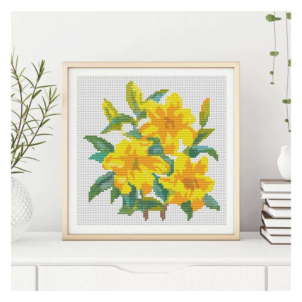 A Trio of Yellow Day Lilies Counted Cross Stitch Kit | The Art of Stitch