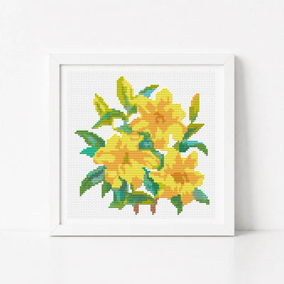 A Trio of Yellow Day Lilies Mini Cross Stitch Pattern