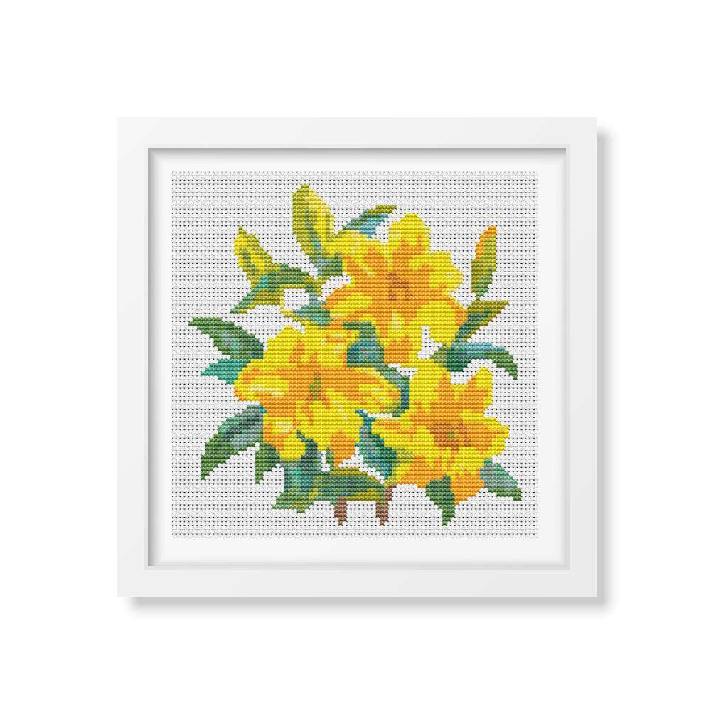 A Trio of Yellow Day Lilies Cross Stitch Pattern | The Art of Stitch