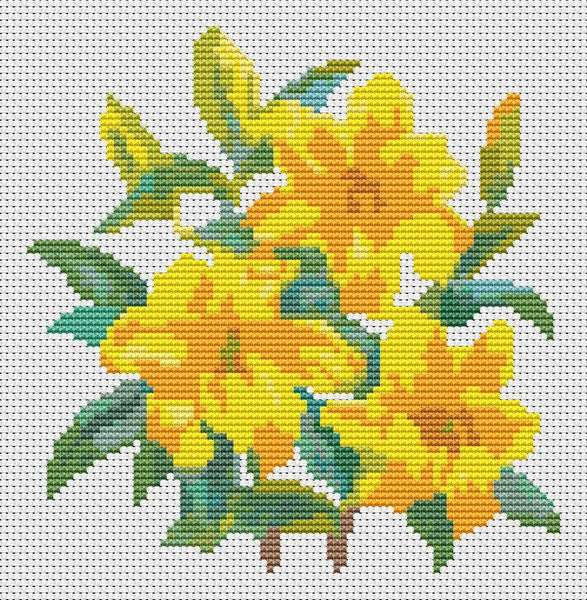 A Trio of Yellow Day Lilies Counted Cross Stitch Kit | The Art of Stitch